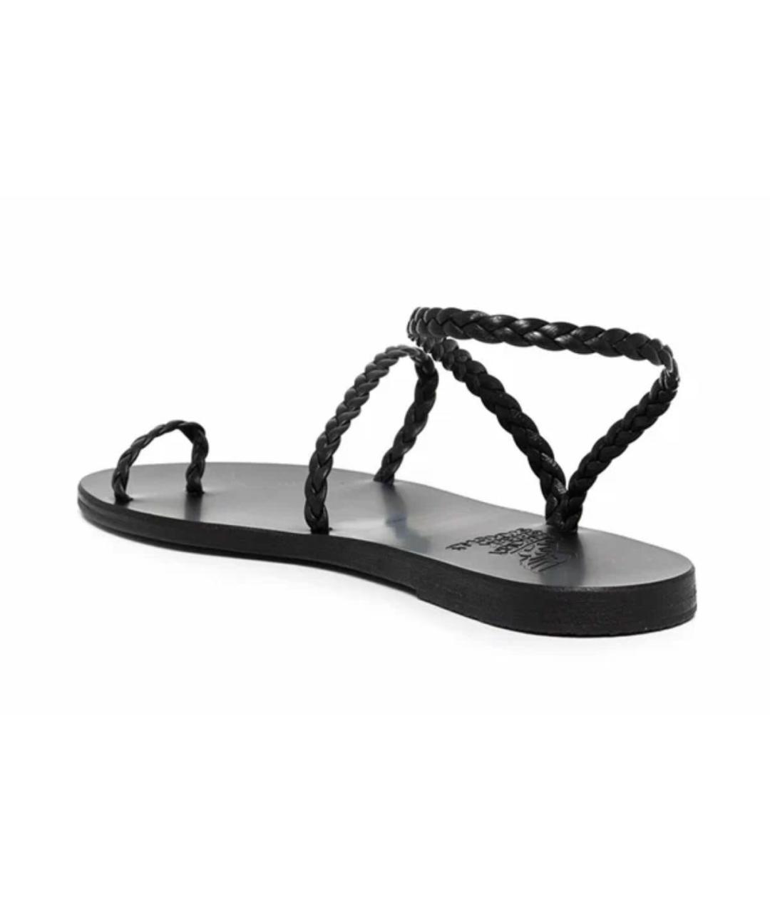 ANCIENT GREEK Черные кожаные шлепанцы, фото 3