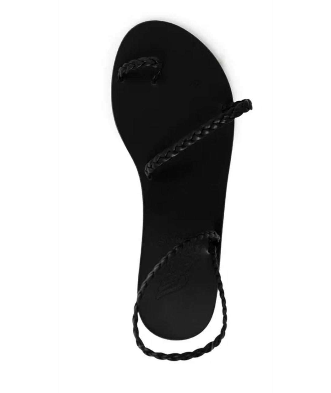 ANCIENT GREEK Черные кожаные шлепанцы, фото 4