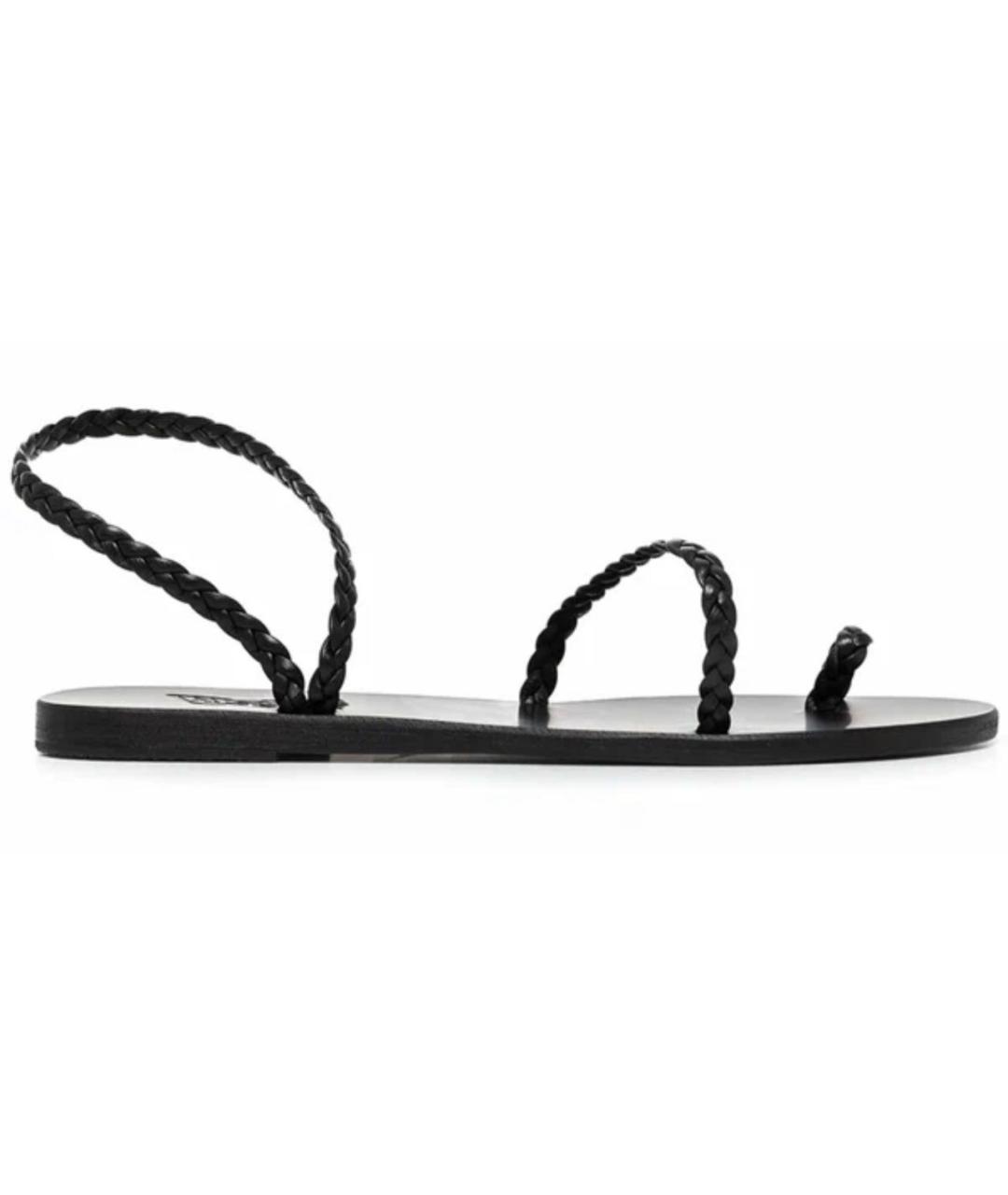 ANCIENT GREEK Черные кожаные шлепанцы, фото 1