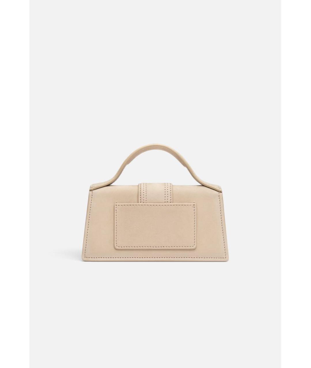 JACQUEMUS Бежевая кожаная сумка через плечо, фото 3