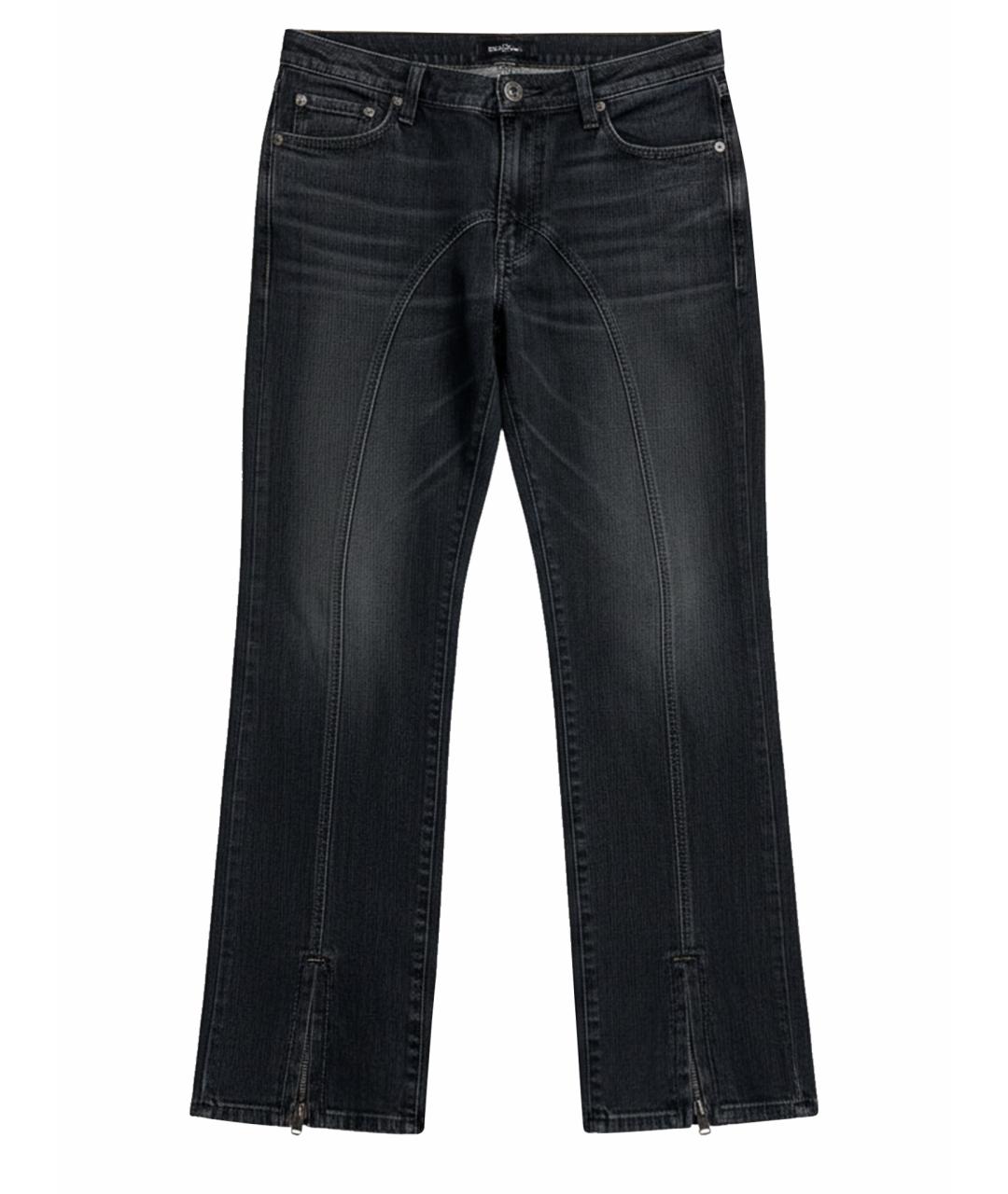 DOLCE&GABBANA Антрацитовые хлопковые прямые джинсы, фото 1