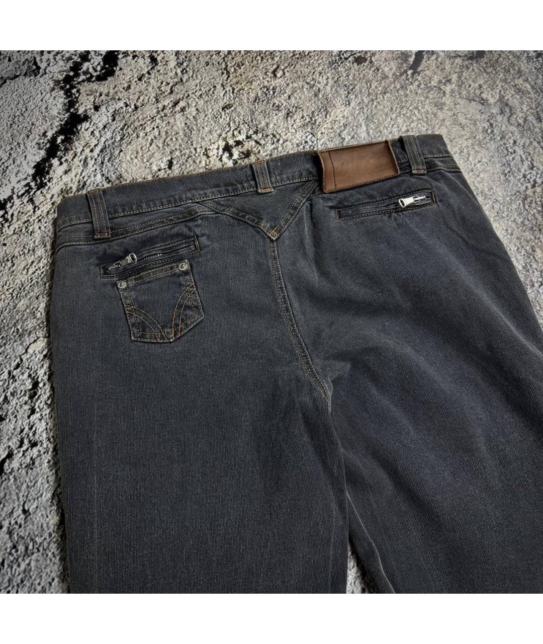 DOLCE&GABBANA Антрацитовые хлопковые прямые джинсы, фото 8