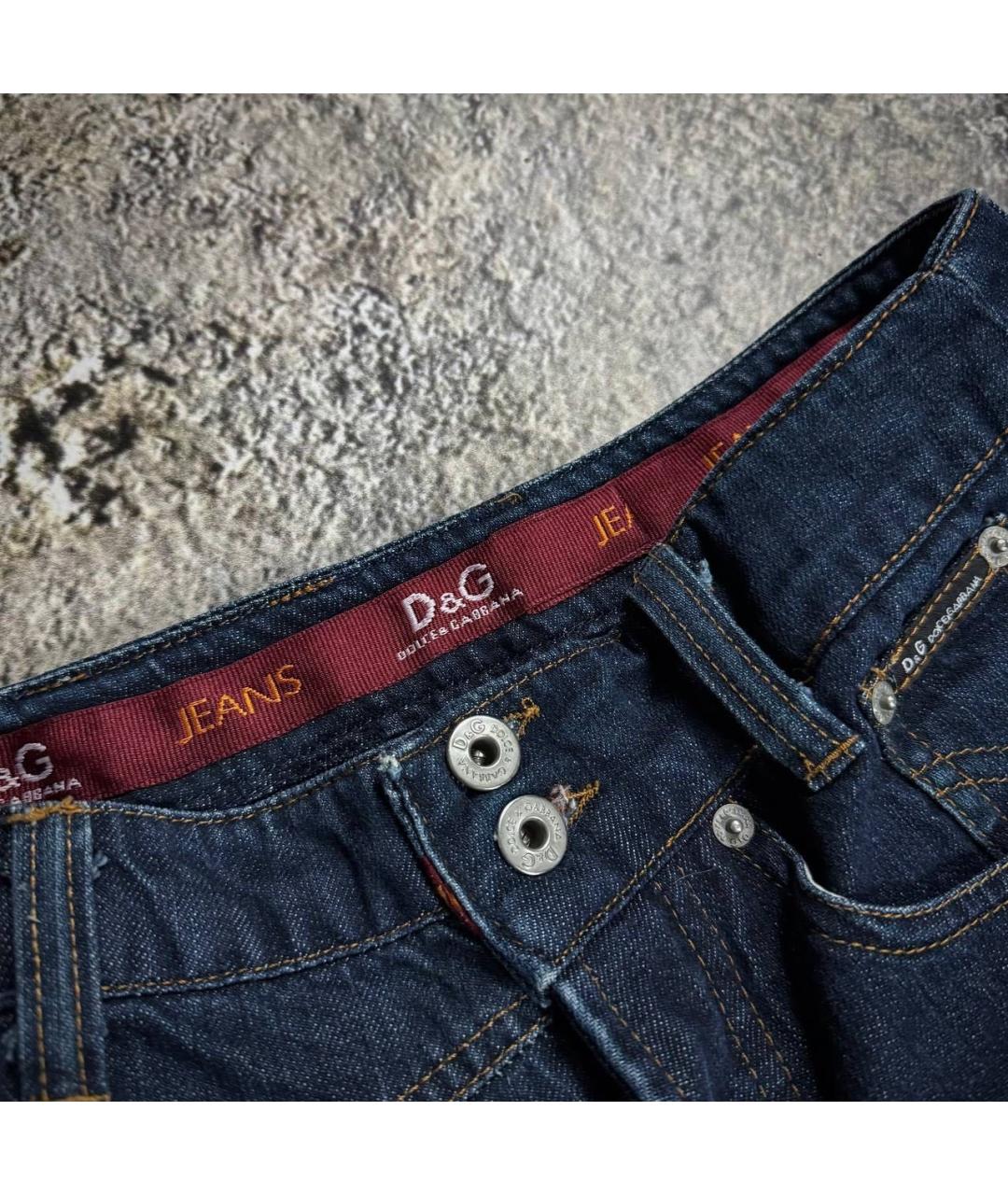 DOLCE&GABBANA Темно-синие хлопковые джинсы слим, фото 3