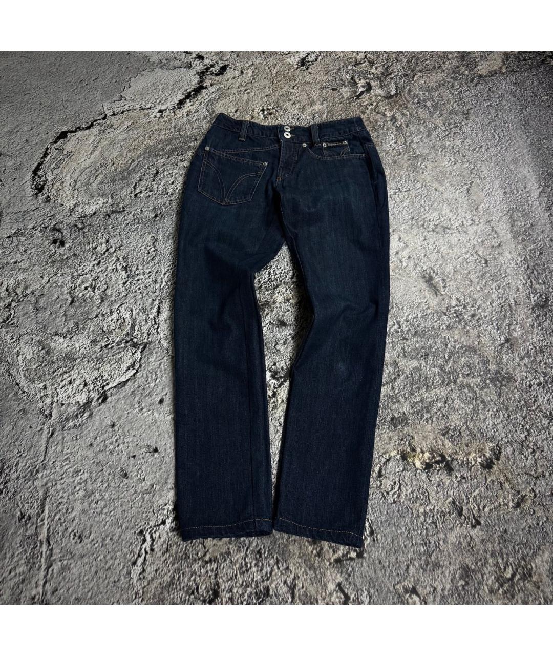 DOLCE&GABBANA Темно-синие хлопковые джинсы слим, фото 9