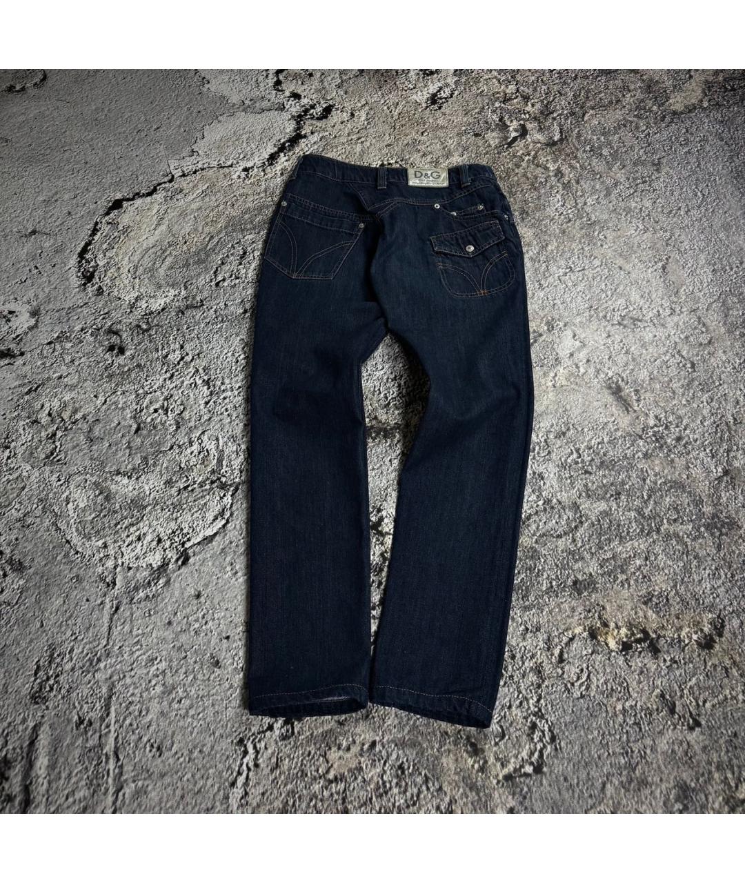 DOLCE&GABBANA Темно-синие хлопковые джинсы слим, фото 2