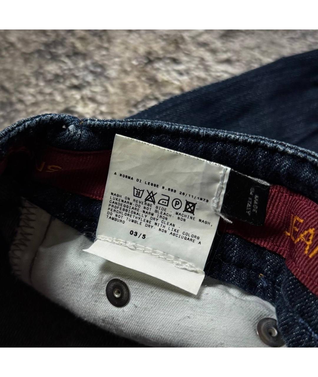 DOLCE&GABBANA Темно-синие хлопковые джинсы слим, фото 6