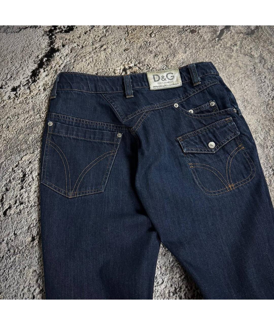 DOLCE&GABBANA Темно-синие хлопковые джинсы слим, фото 7