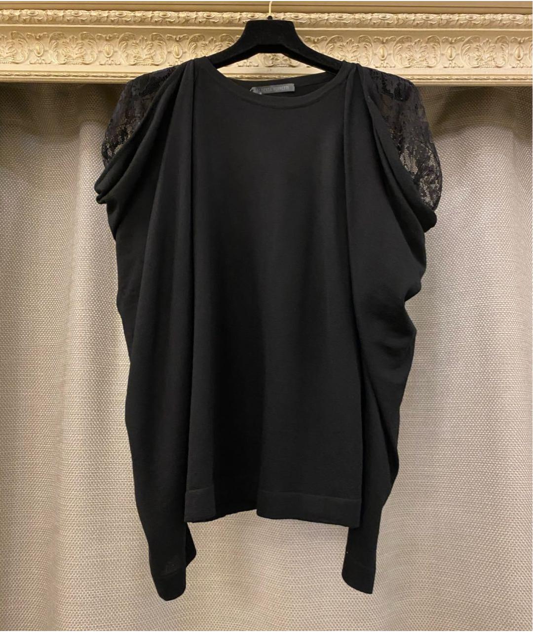 ALBERTA FERRETTI Черный шерстяной джемпер / свитер, фото 6