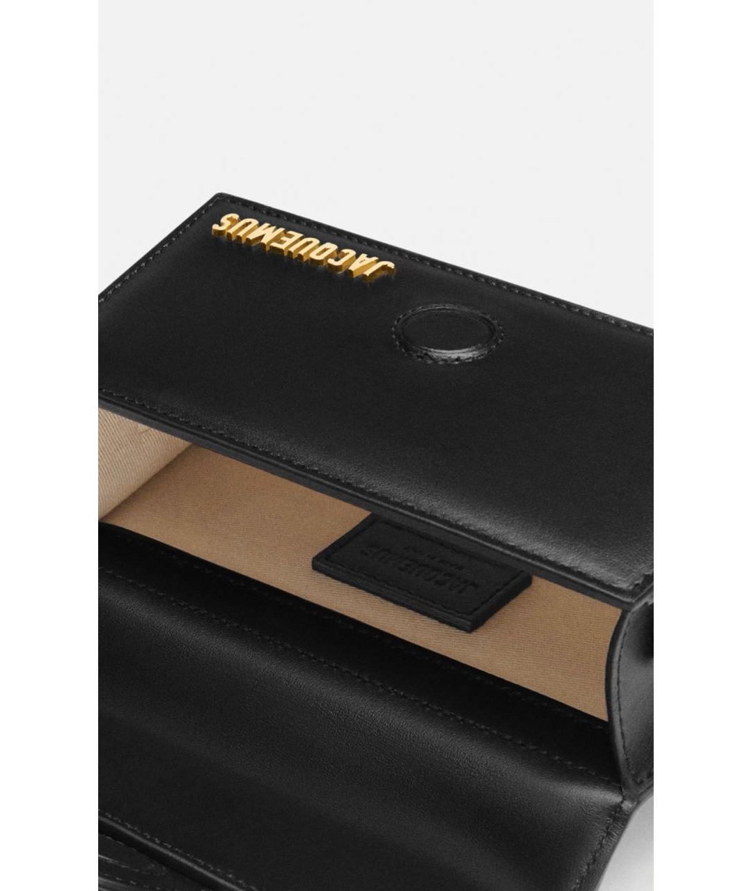 JACQUEMUS Черная кожаная сумка через плечо, фото 5