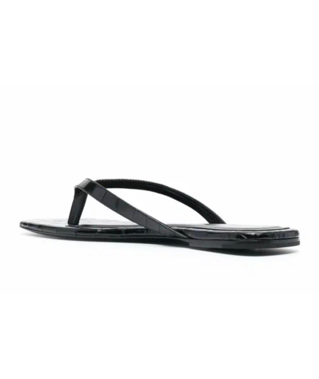 TOTEME Черные кожаные шлепанцы, фото 6