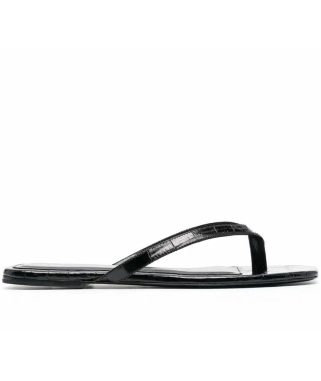 TOTEME Черные кожаные шлепанцы, фото 1