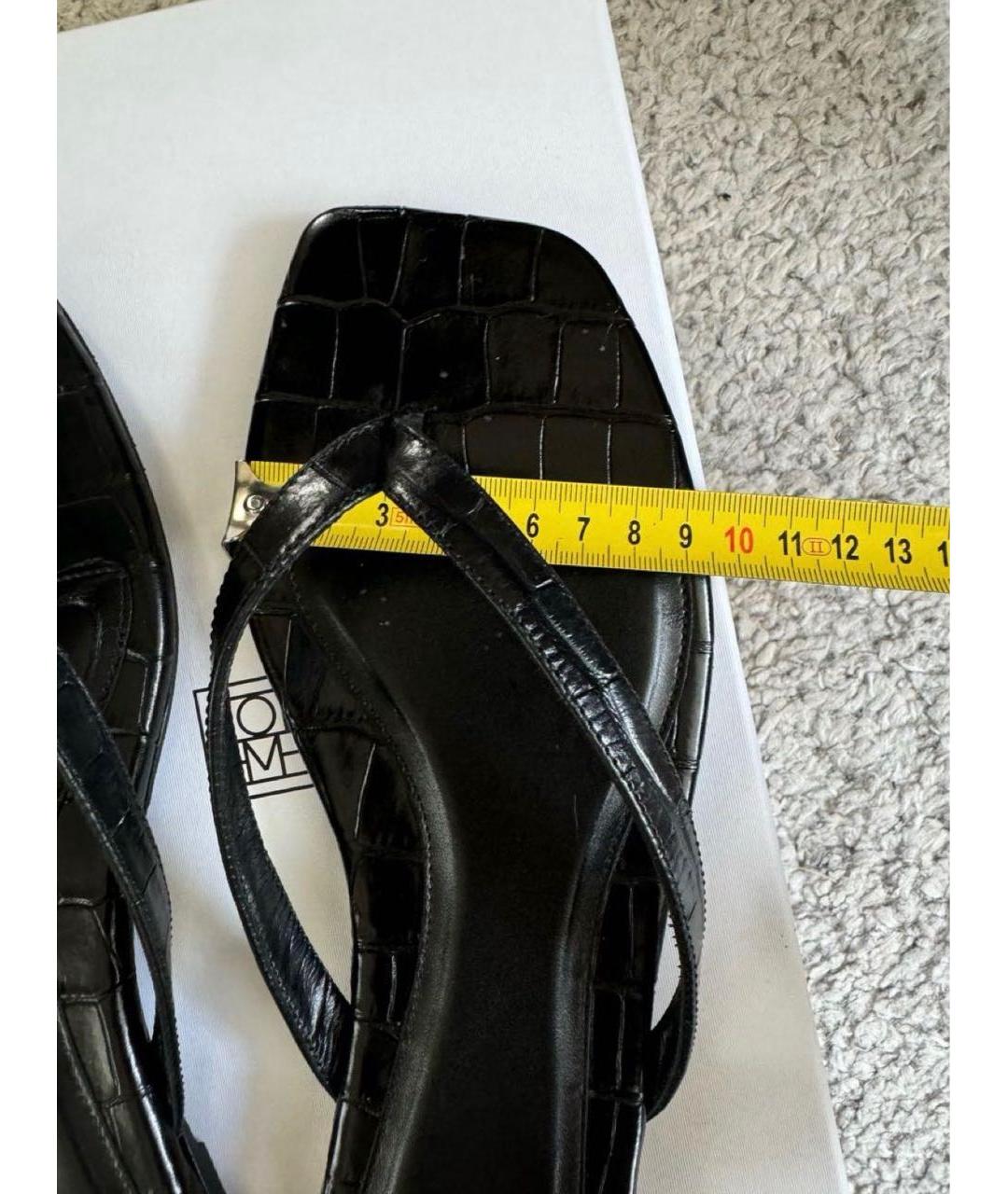 TOTEME Черные кожаные шлепанцы, фото 2