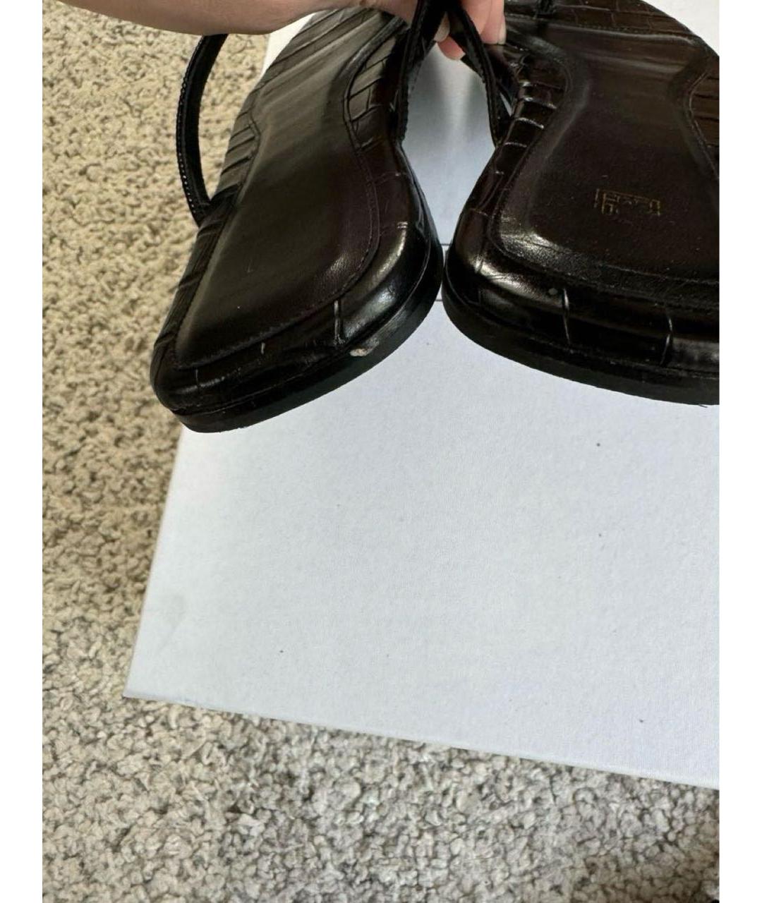 TOTEME Черные кожаные шлепанцы, фото 3