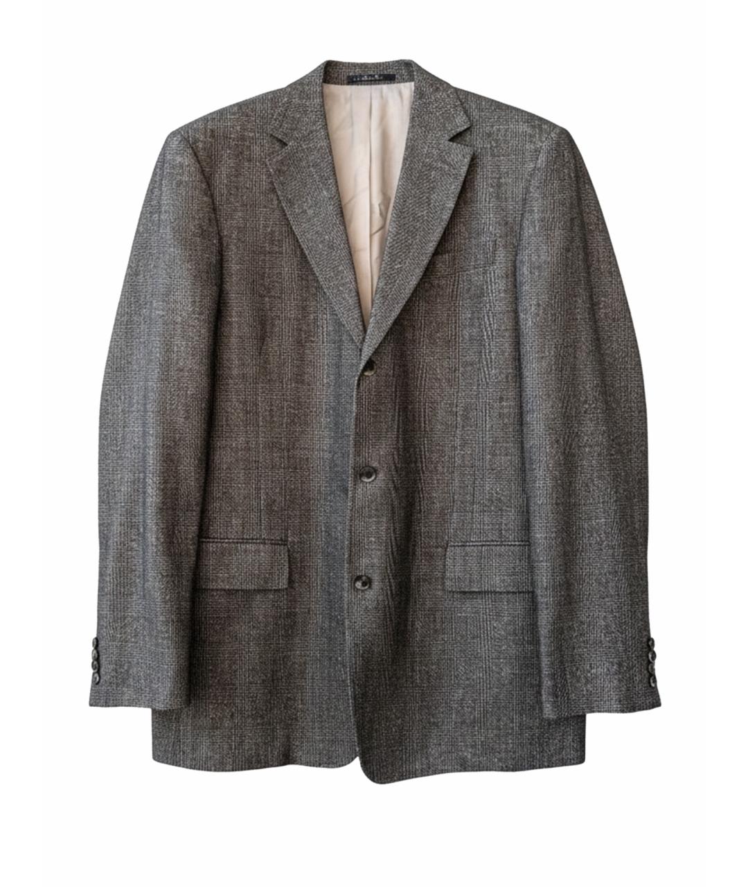 HUGO BOSS Серый шерстяной пиджак, фото 1