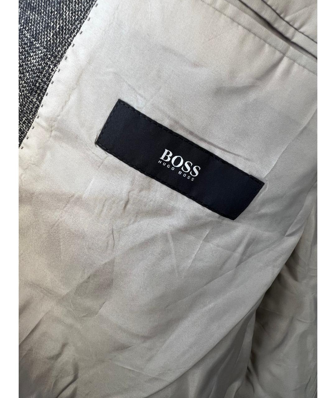 HUGO BOSS Серый шерстяной пиджак, фото 4