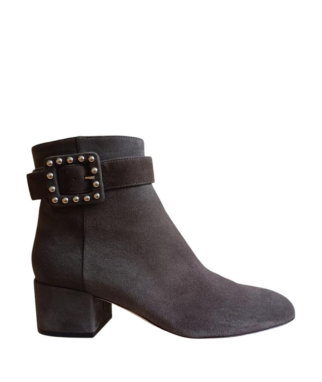 SERGIO ROSSI Серые замшевые полусапоги, фото 1