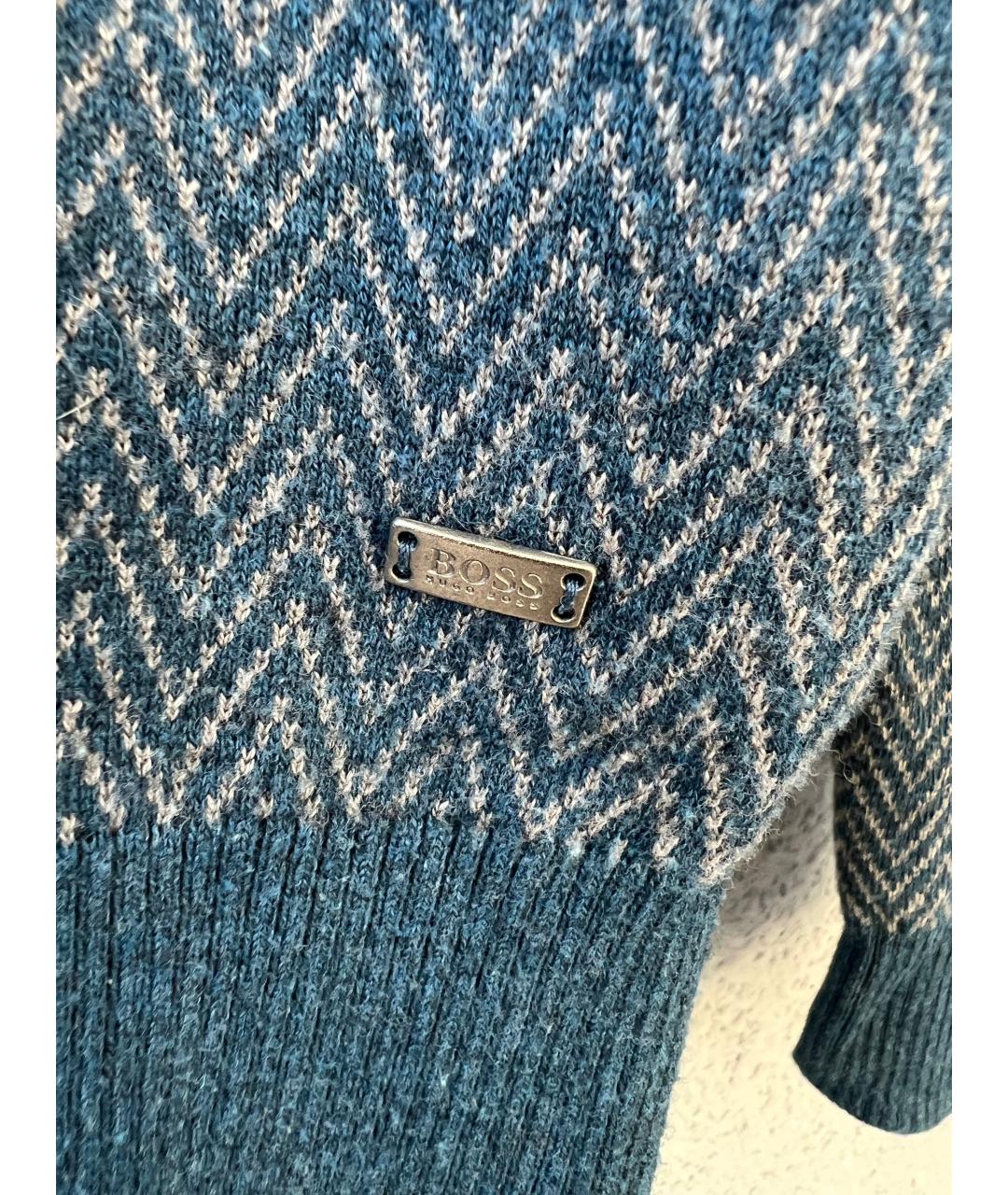 HUGO BOSS Синий шерстяной джемпер / свитер, фото 5