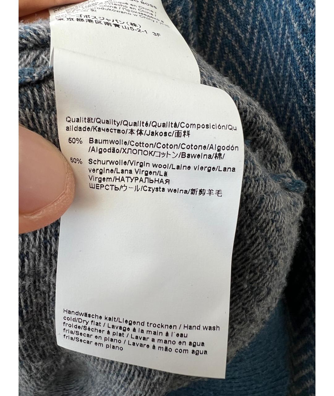 HUGO BOSS Синий шерстяной джемпер / свитер, фото 2