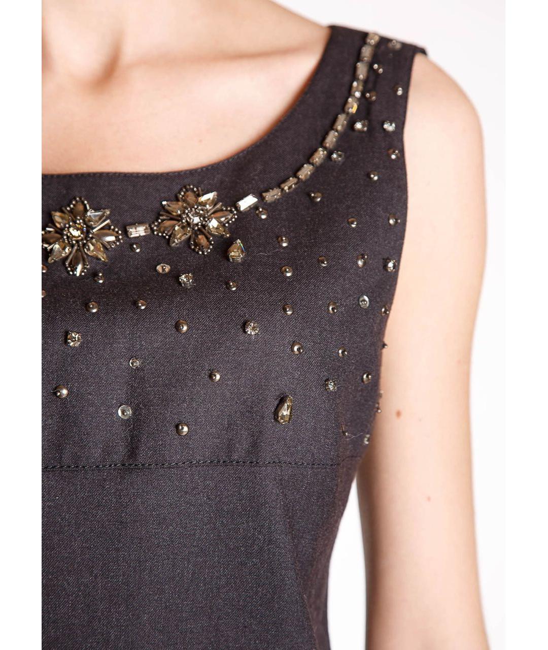 ALBERTA FERRETTI Антрацитовая шерстяная блузы, фото 4