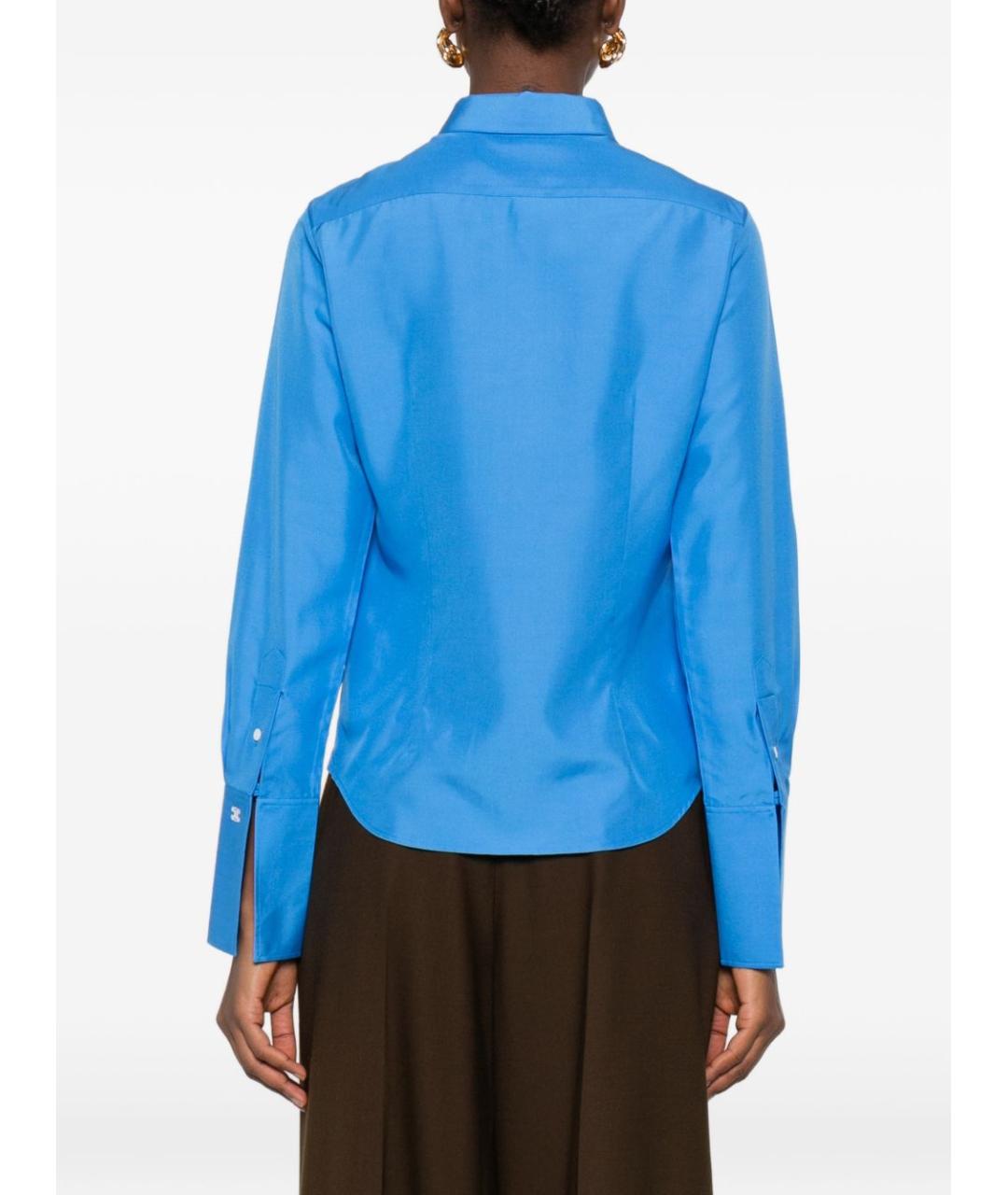 CELINE Голубая шелковая рубашка, фото 2