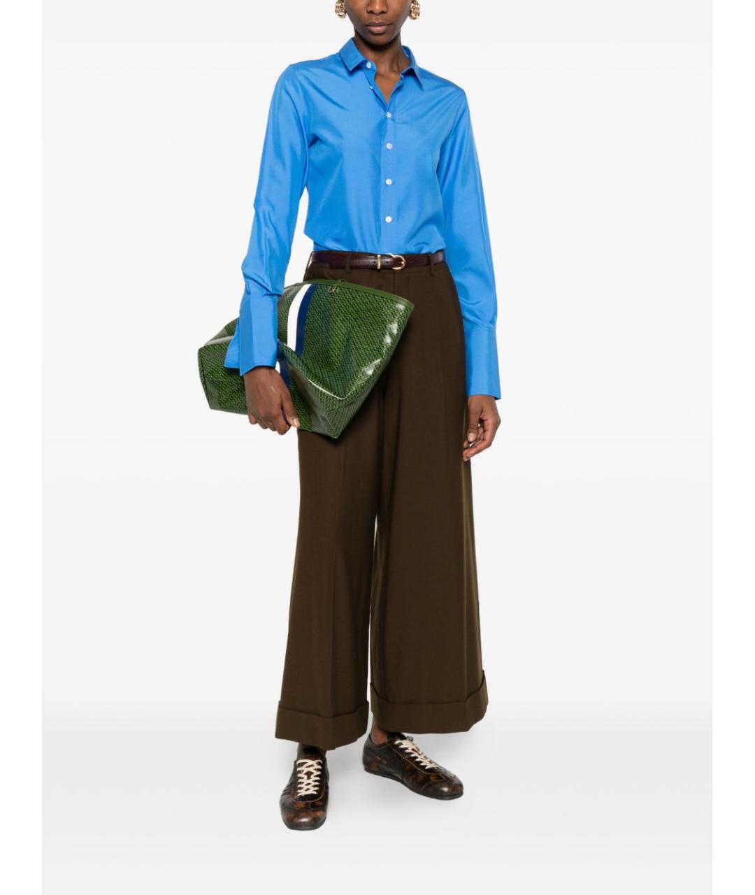 CELINE Голубая шелковая рубашка, фото 4