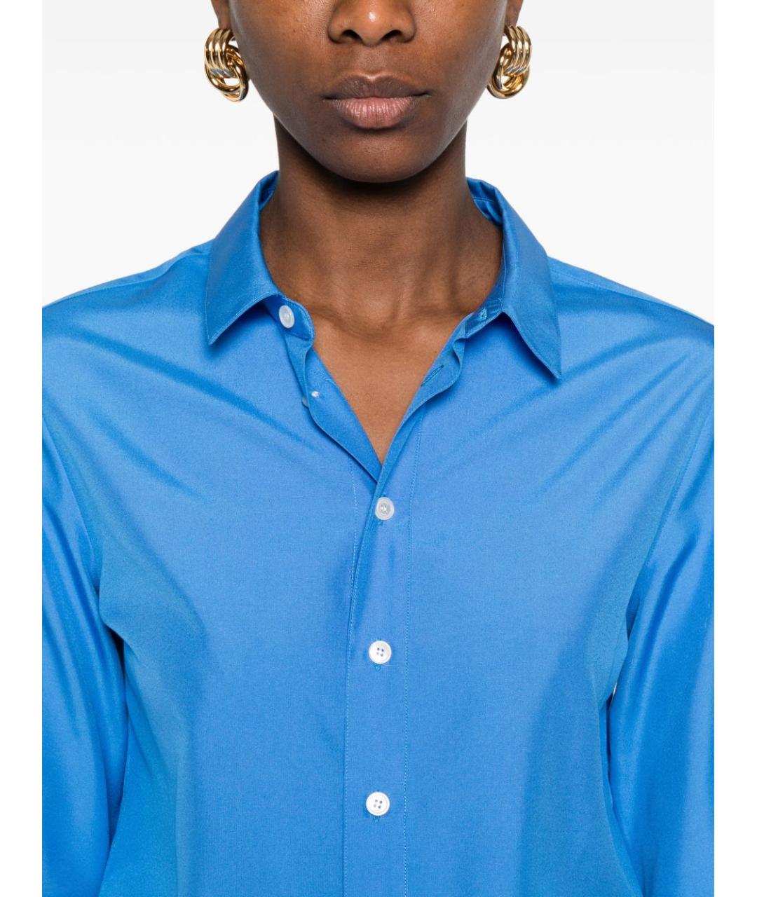 CELINE Голубая шелковая рубашка, фото 5