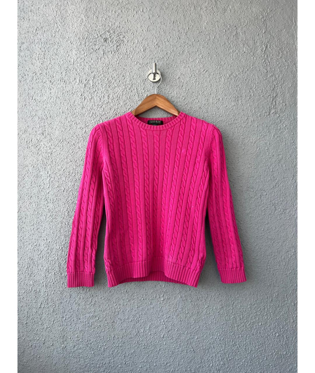 RALPH LAUREN Розовый хлопковый джемпер / свитер, фото 6