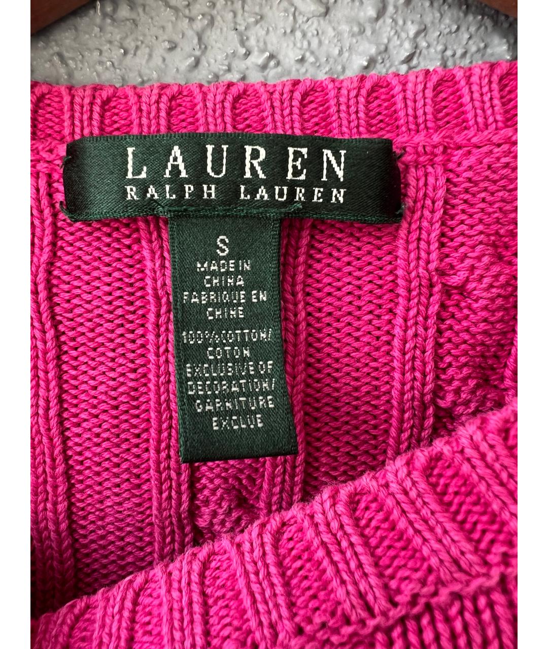 RALPH LAUREN Розовый хлопковый джемпер / свитер, фото 3