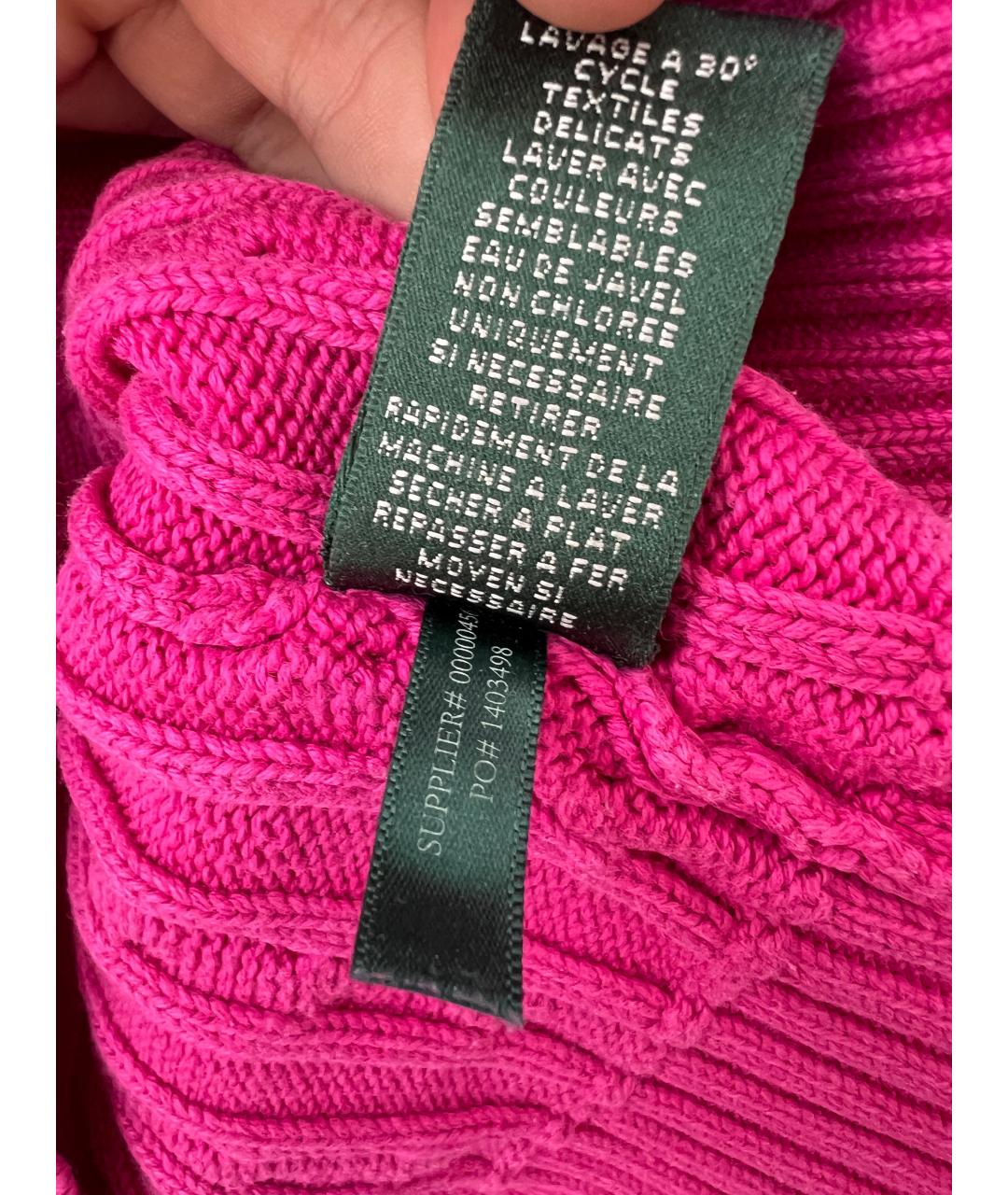 RALPH LAUREN Розовый хлопковый джемпер / свитер, фото 5