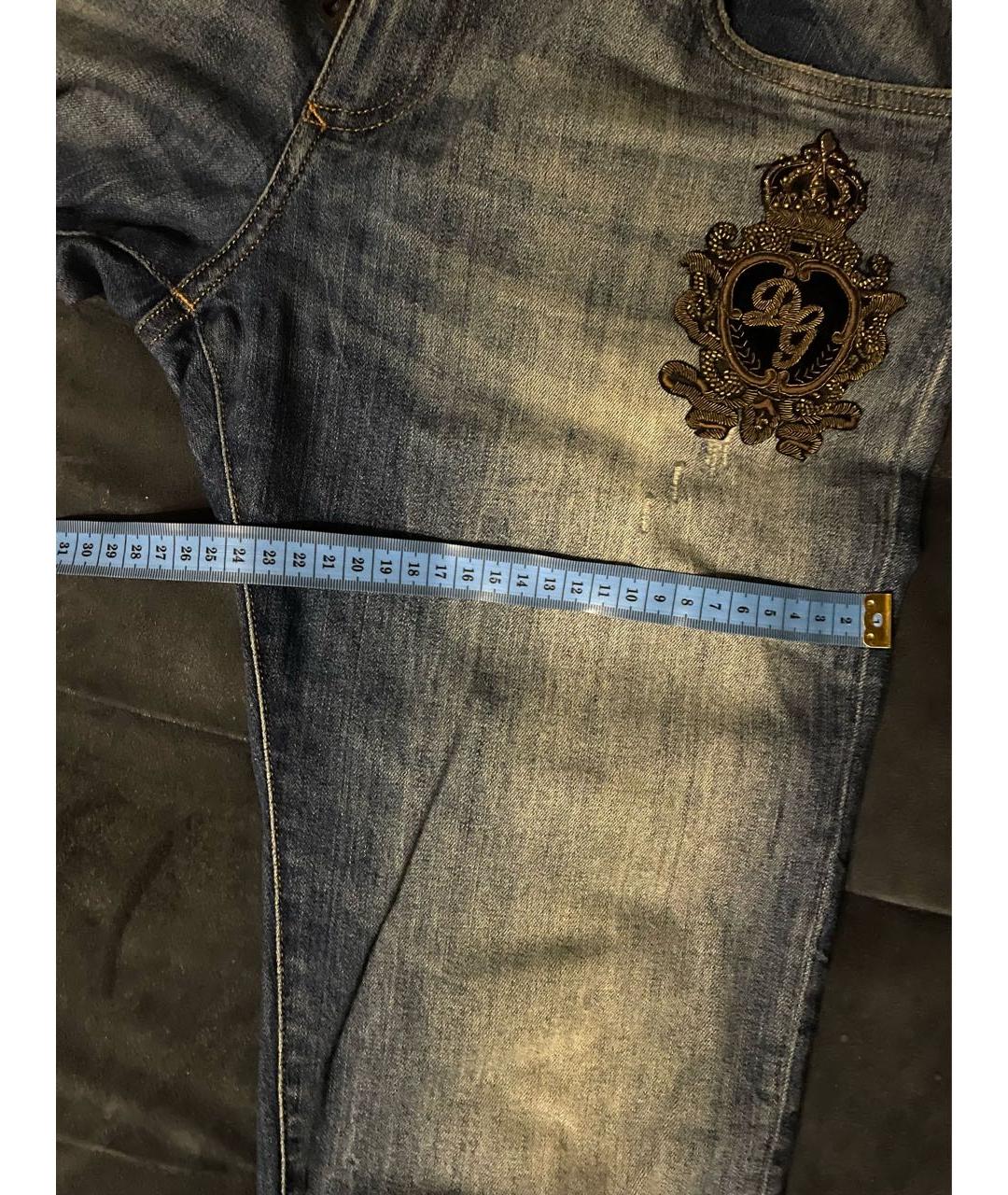 DOLCE&GABBANA Синие хлопко-эластановые джинсы скинни, фото 6