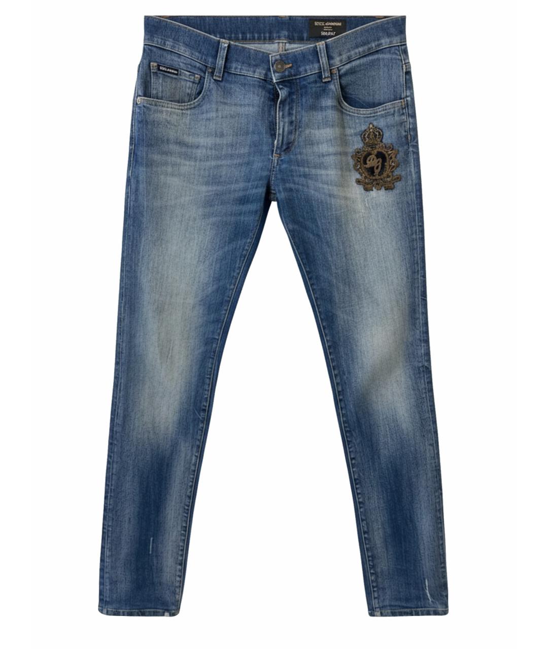 DOLCE&GABBANA Синие хлопко-эластановые джинсы скинни, фото 1