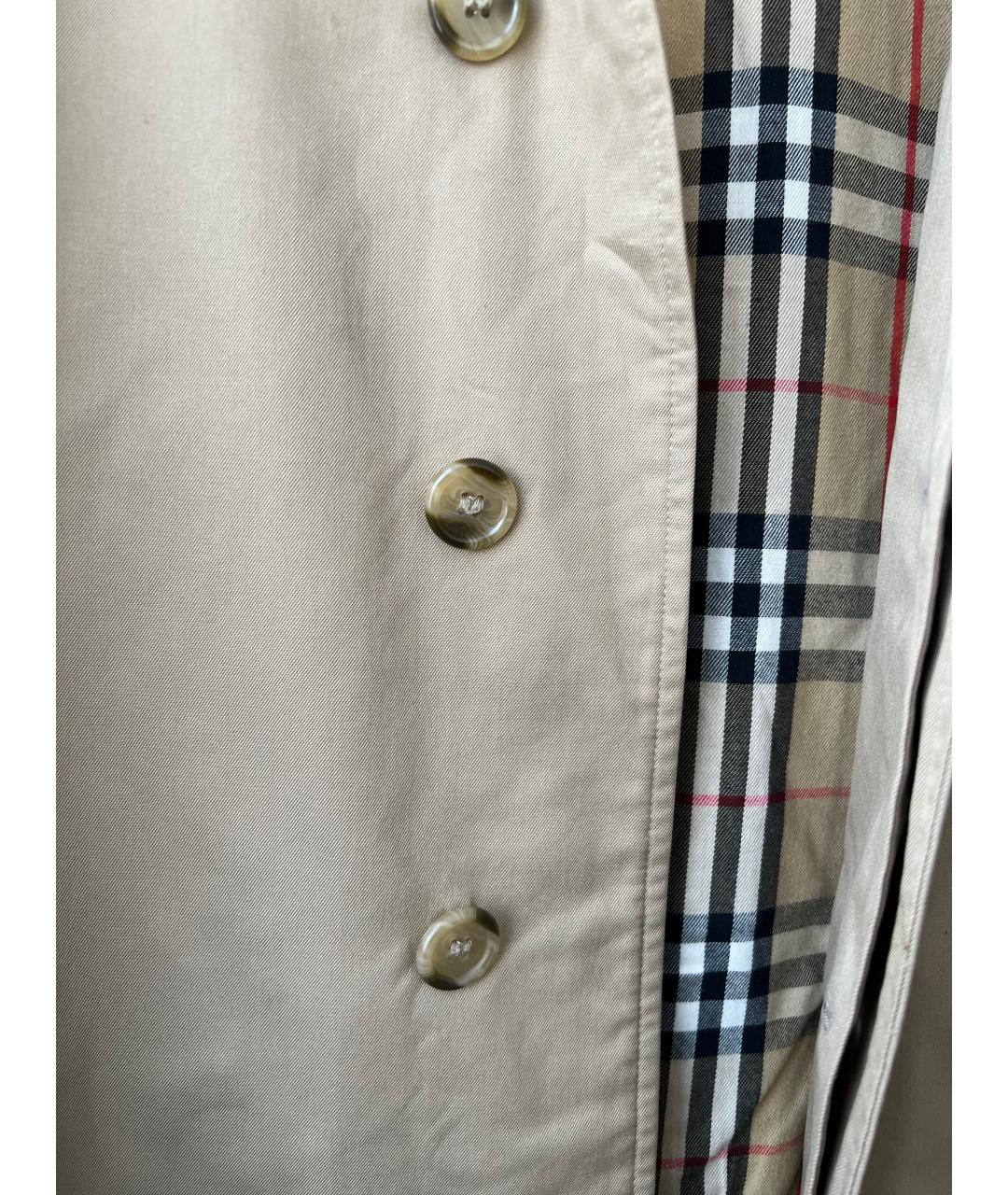 BURBERRY Бежевый хлопковый тренч / плащ, фото 6