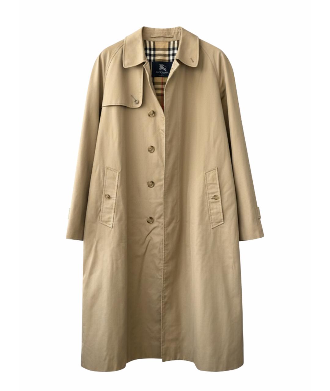 BURBERRY Бежевый хлопковый тренч / плащ, фото 1