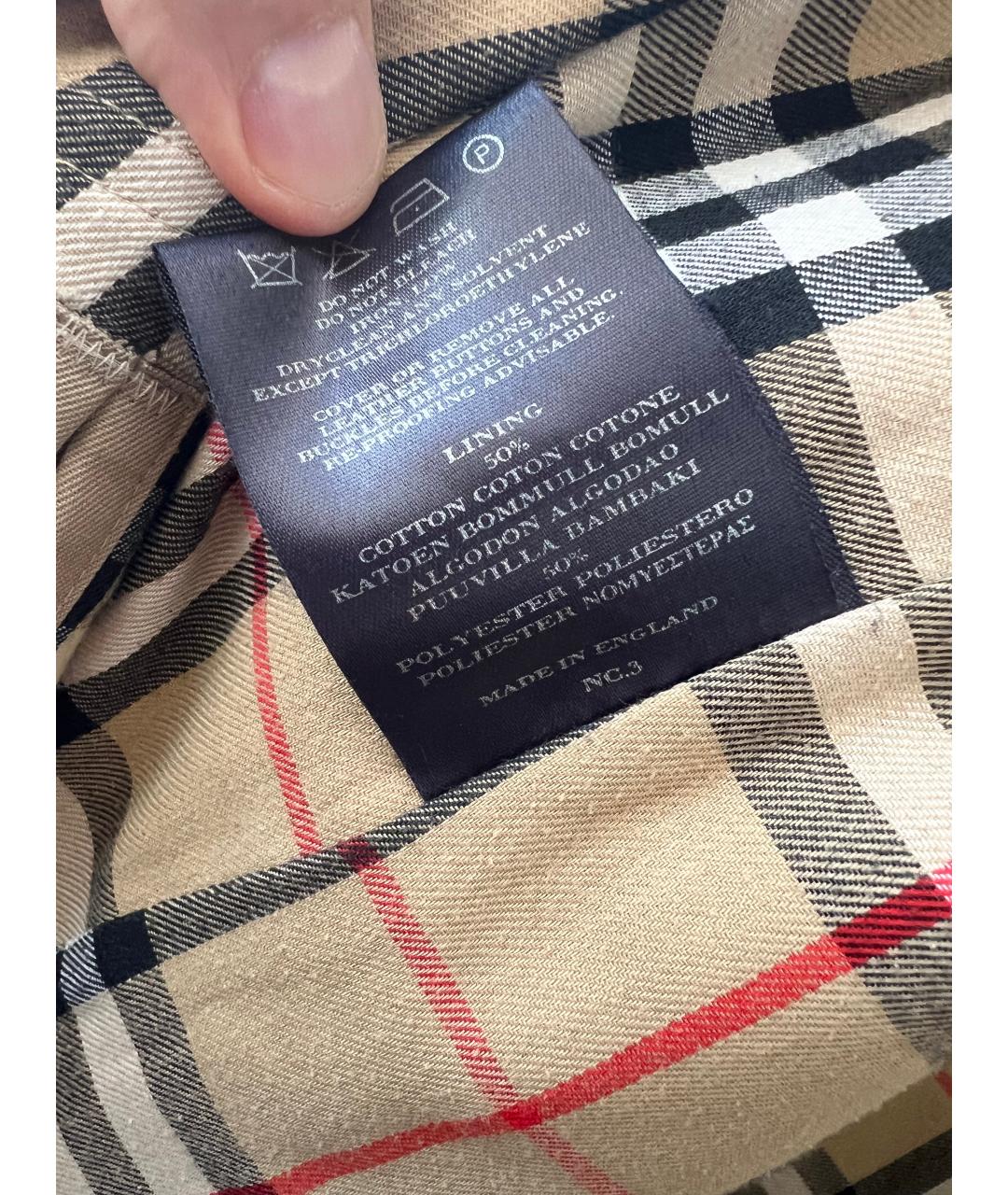 BURBERRY Бежевый хлопковый тренч / плащ, фото 5