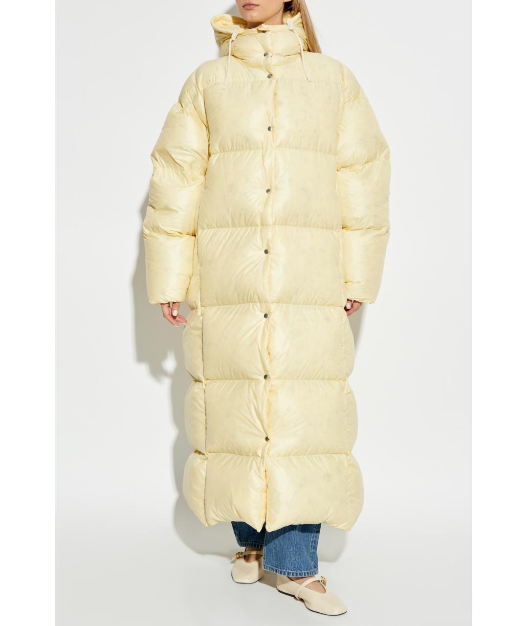 JIL SANDER Желтый полиамидовый пуховик, фото 2