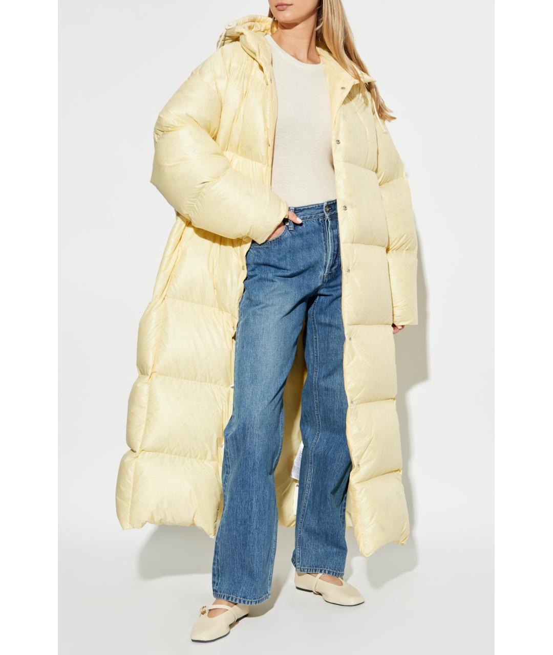 JIL SANDER Желтый полиамидовый пуховик, фото 3