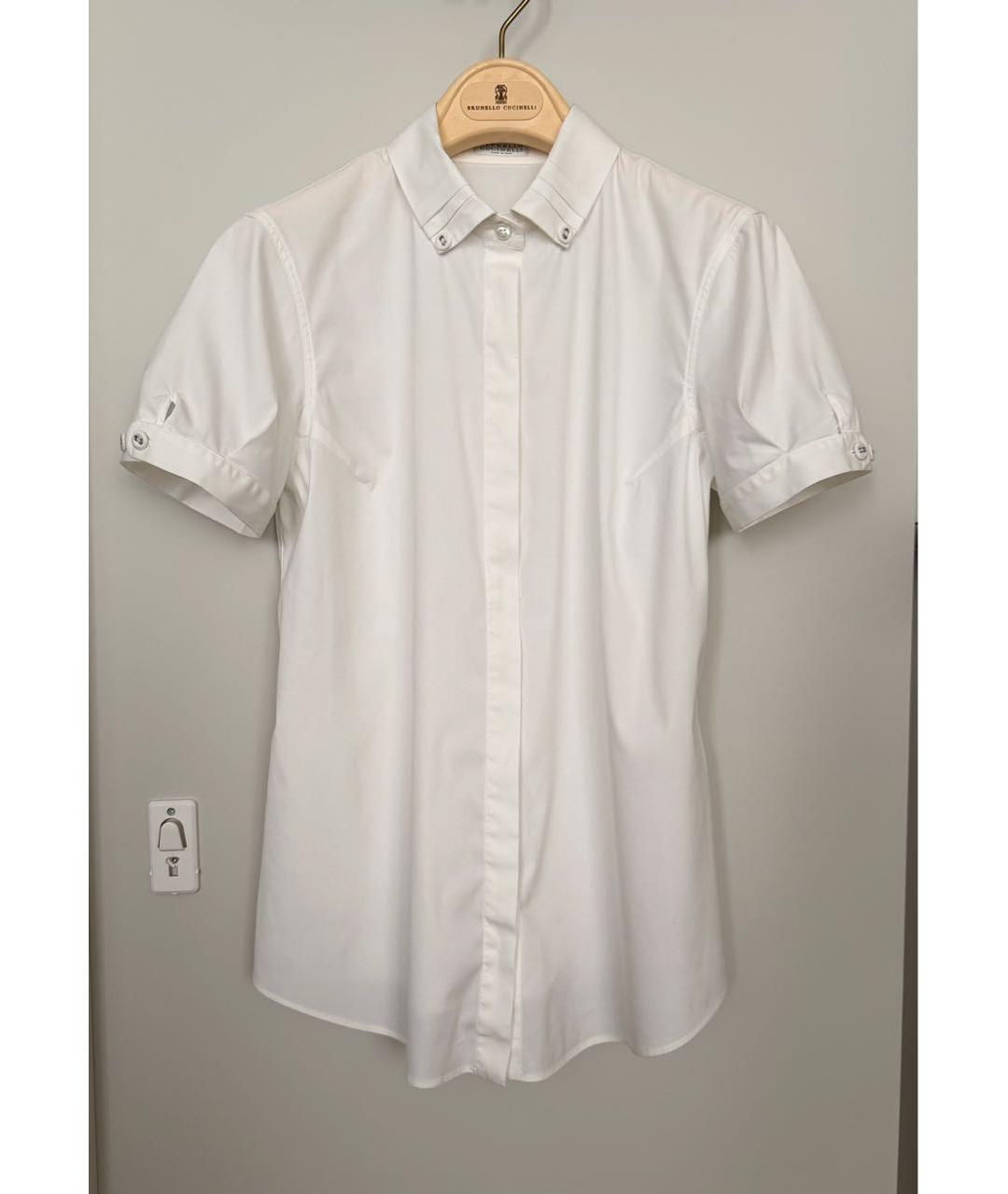 BRUNELLO CUCINELLI Белая хлопковая блузы, фото 9