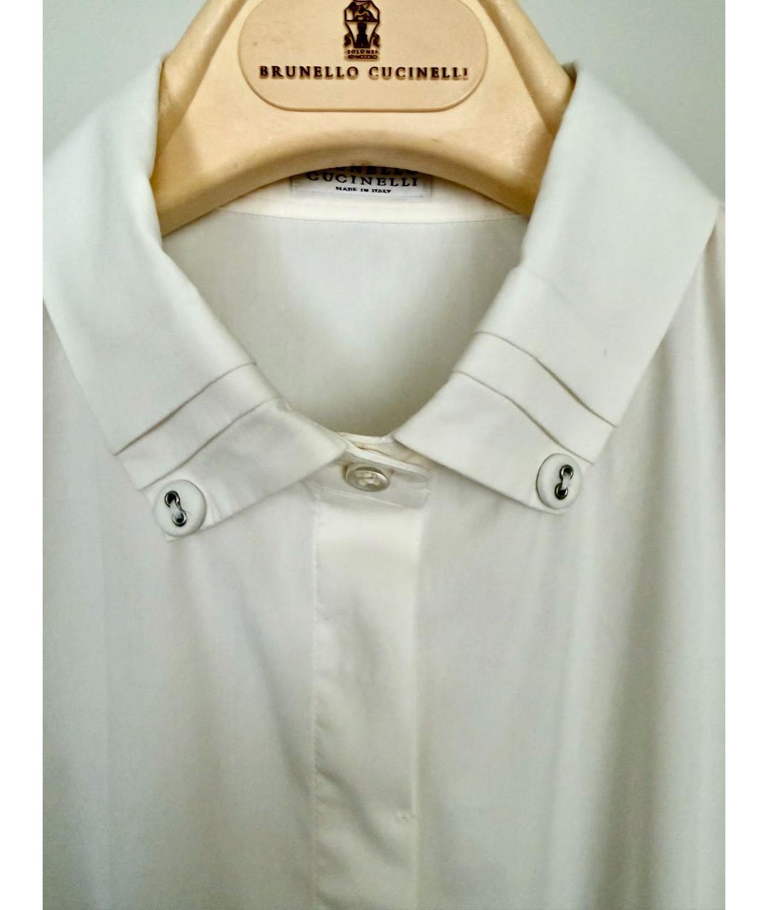 BRUNELLO CUCINELLI Белая хлопковая блузы, фото 4