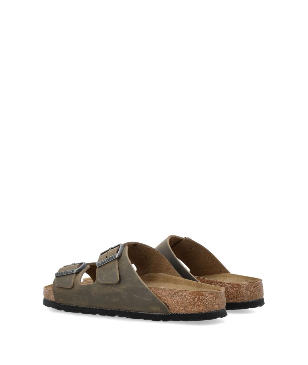 BIRKENSTOCK Хаки кожаные сандалии, фото 3