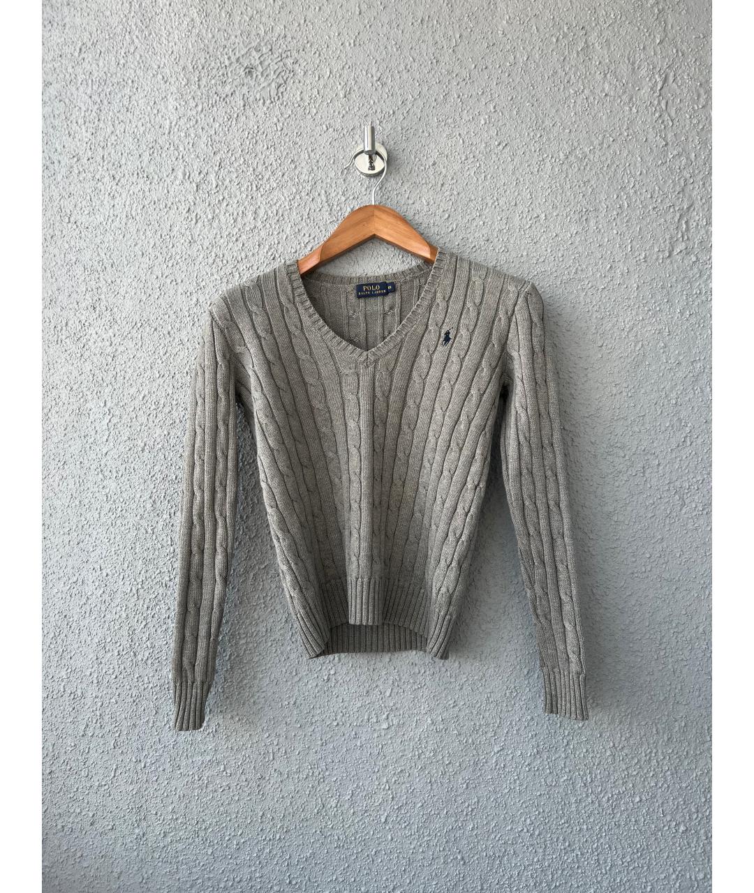 POLO RALPH LAUREN Серый хлопковый джемпер / свитер, фото 5