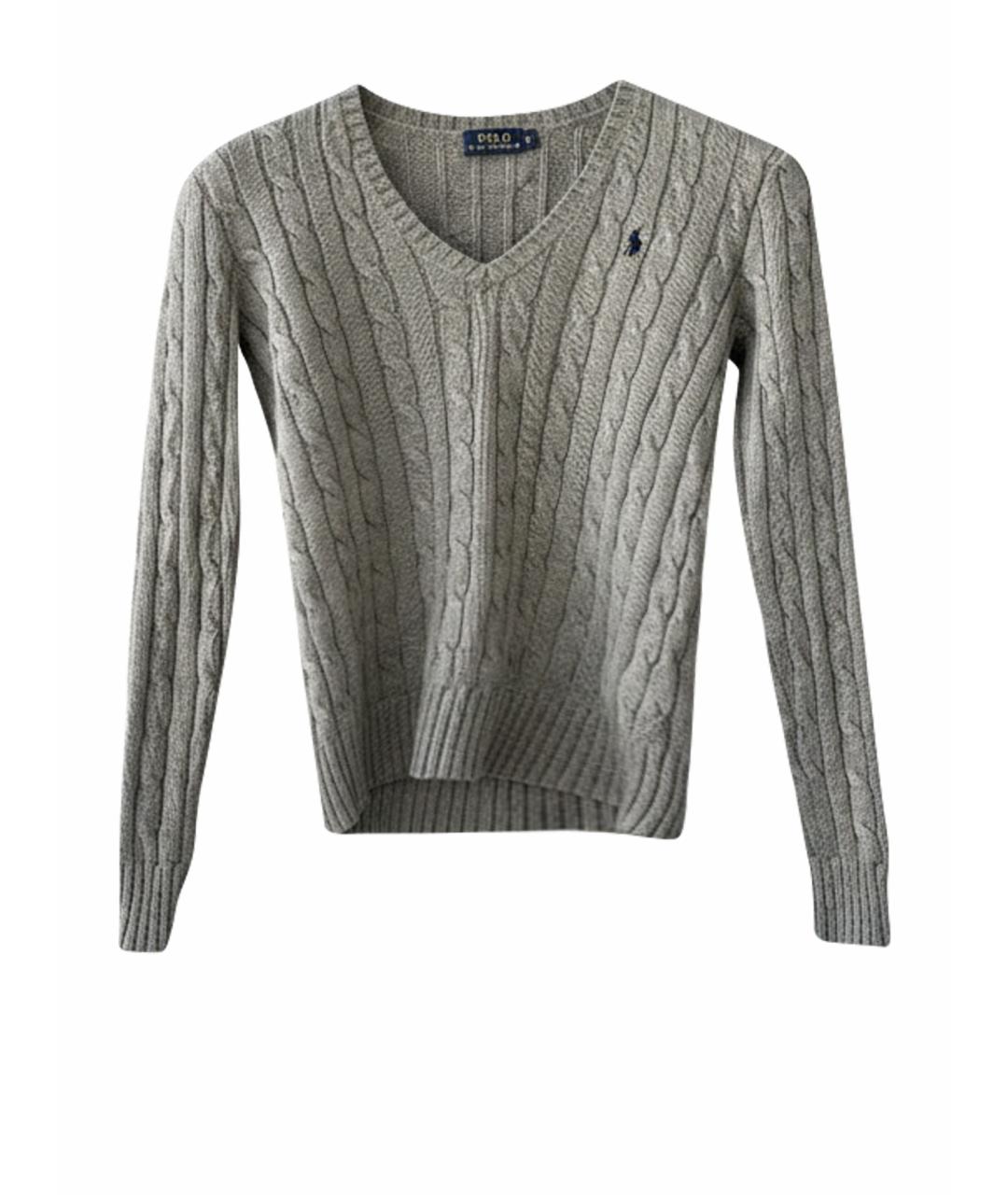 POLO RALPH LAUREN Серый хлопковый джемпер / свитер, фото 1