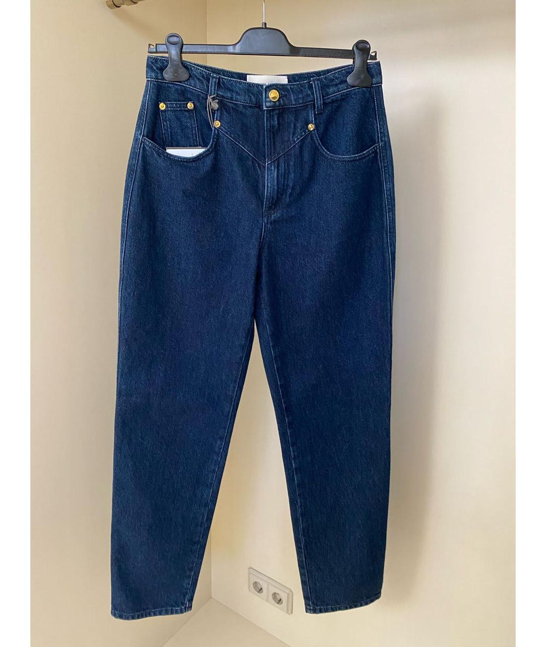 ALBERTA FERRETTI Темно-синие хлопковые прямые джинсы, фото 5