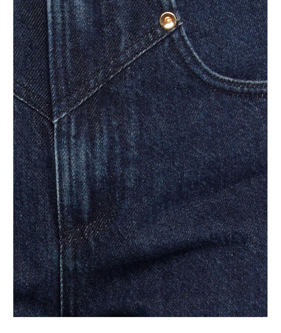 ALBERTA FERRETTI Темно-синие хлопковые прямые джинсы, фото 4