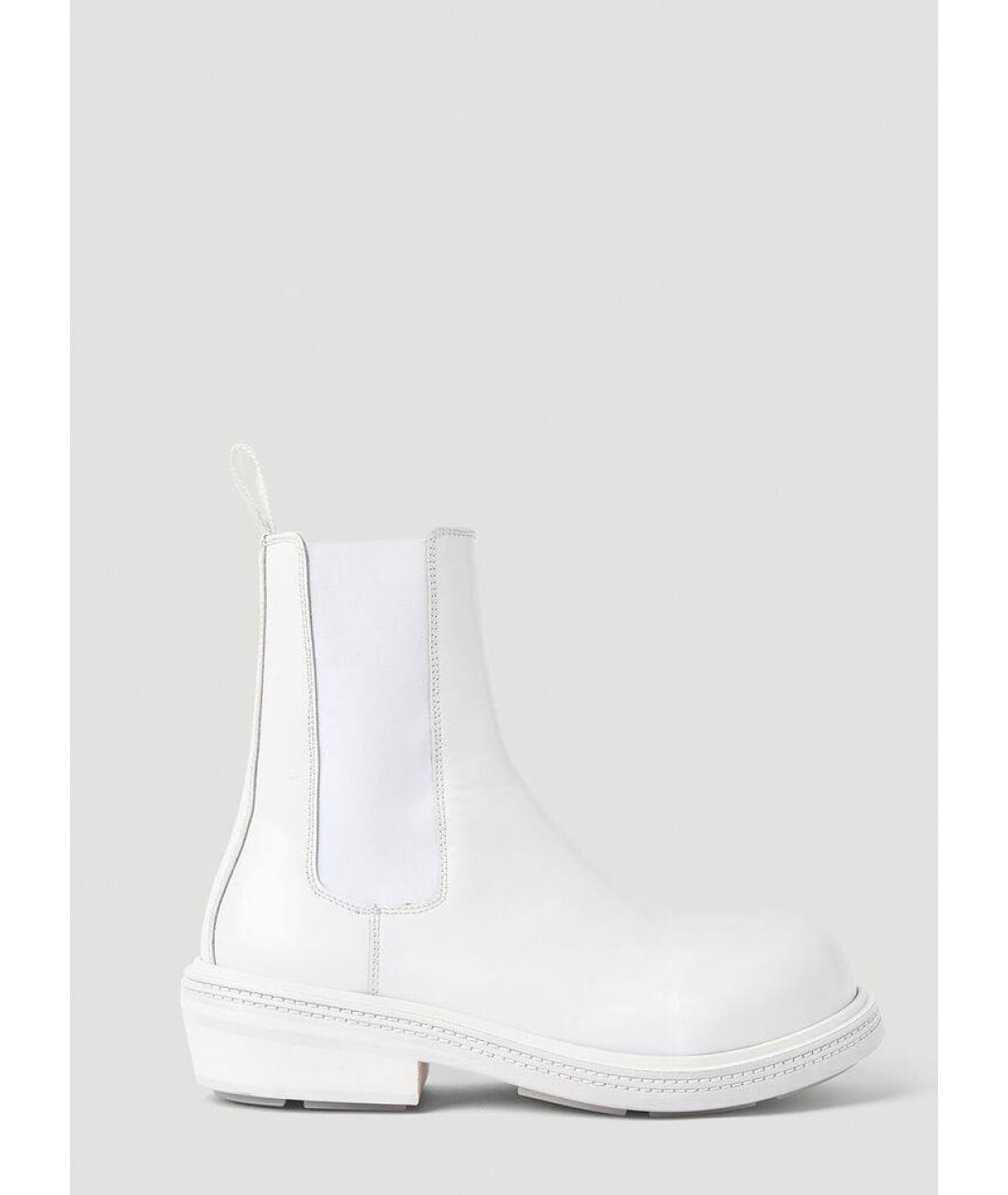 BOTTEGA VENETA Белые кожаные ботинки, фото 4