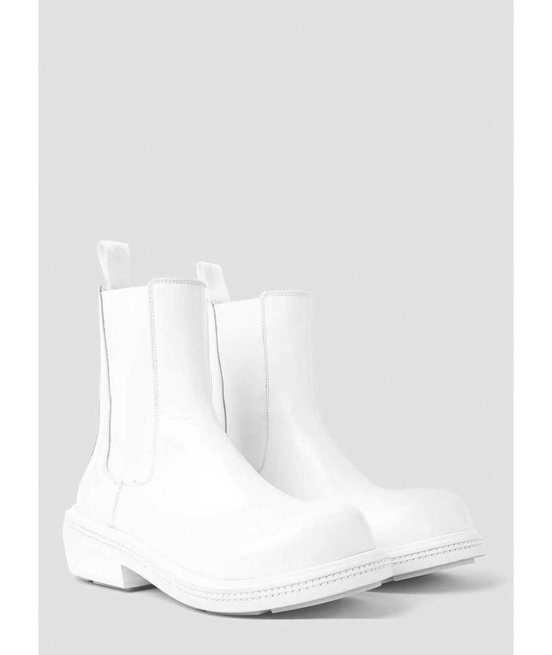 BOTTEGA VENETA Белые кожаные ботинки, фото 3