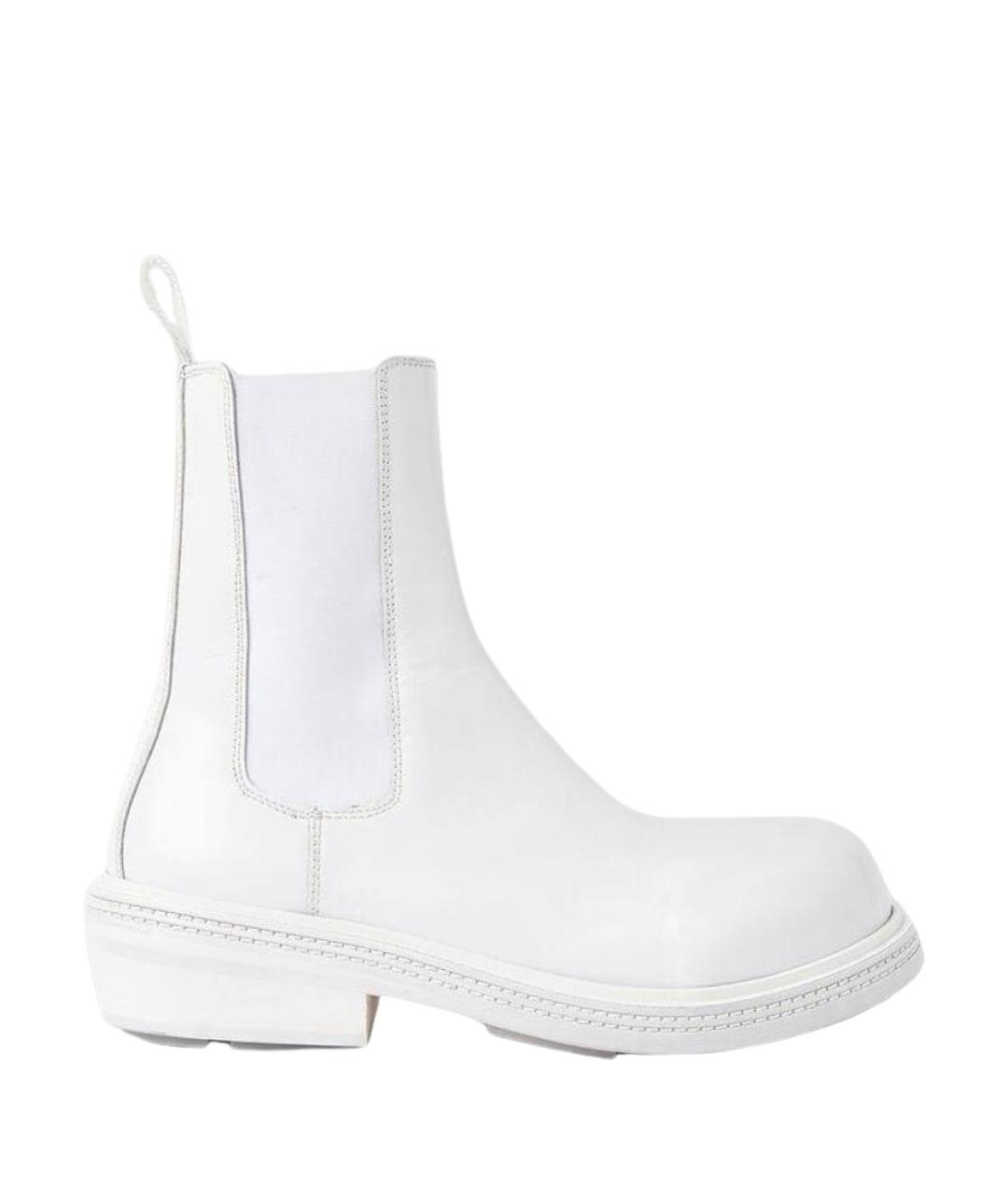 BOTTEGA VENETA Белые кожаные ботинки, фото 1