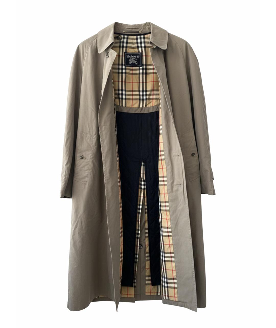 BURBERRY Бежевый хлопковый тренч / плащ, фото 1