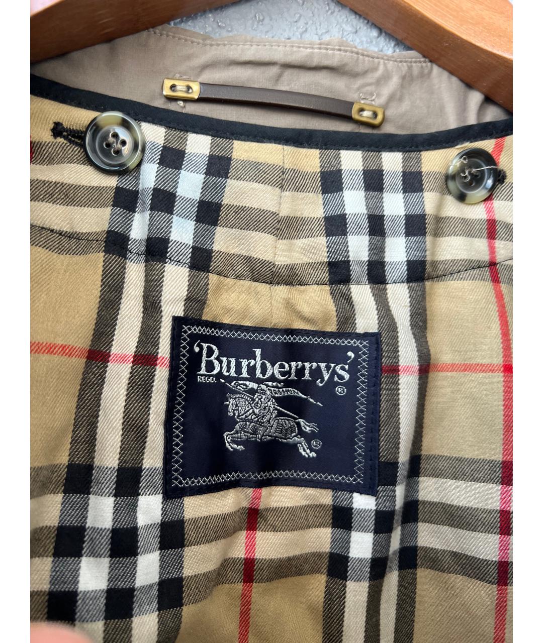BURBERRY Бежевый хлопковый тренч / плащ, фото 2