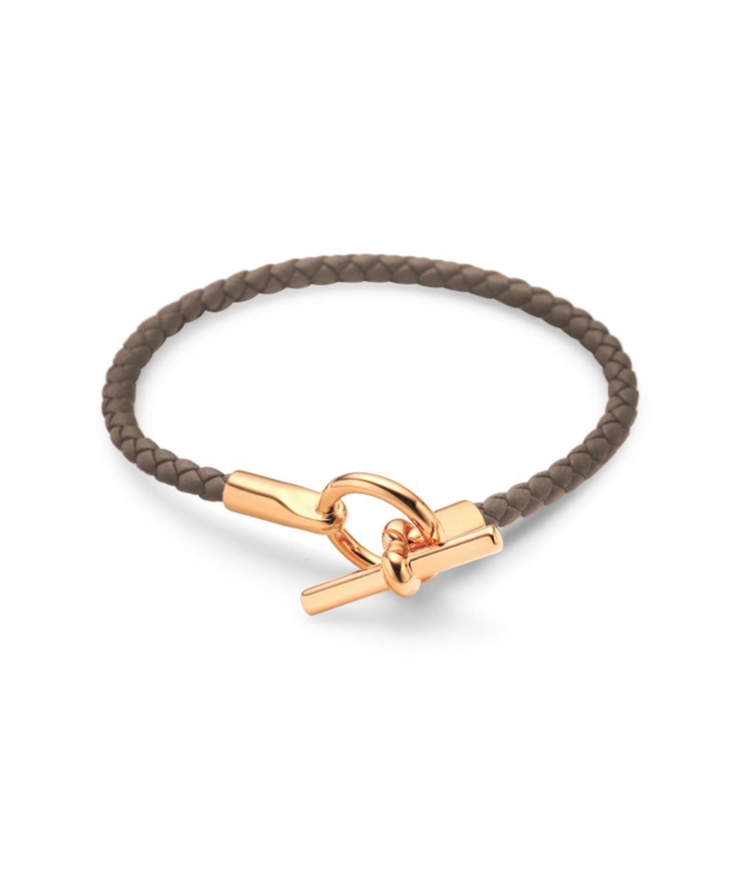 HERMES Коричневый кожаный браслет, фото 2