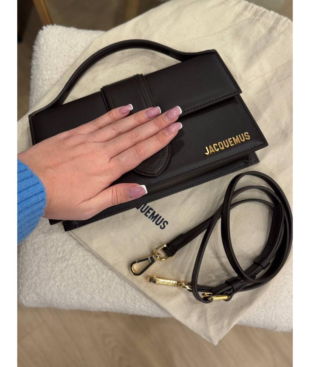 JACQUEMUS Коричневая кожаная сумка с короткими ручками, фото 6